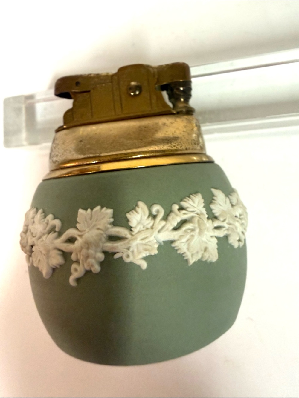 Green Jasperware Wedgwood Trinket Dish & Lighter - Picture 7 of 11
